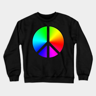 Negative Space Rainbow Peace Sign Crewneck Sweatshirt